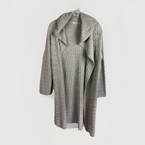 In 2 By In Cashmere Cardigan Sweater Women’s Small Cableknit Long Hooded